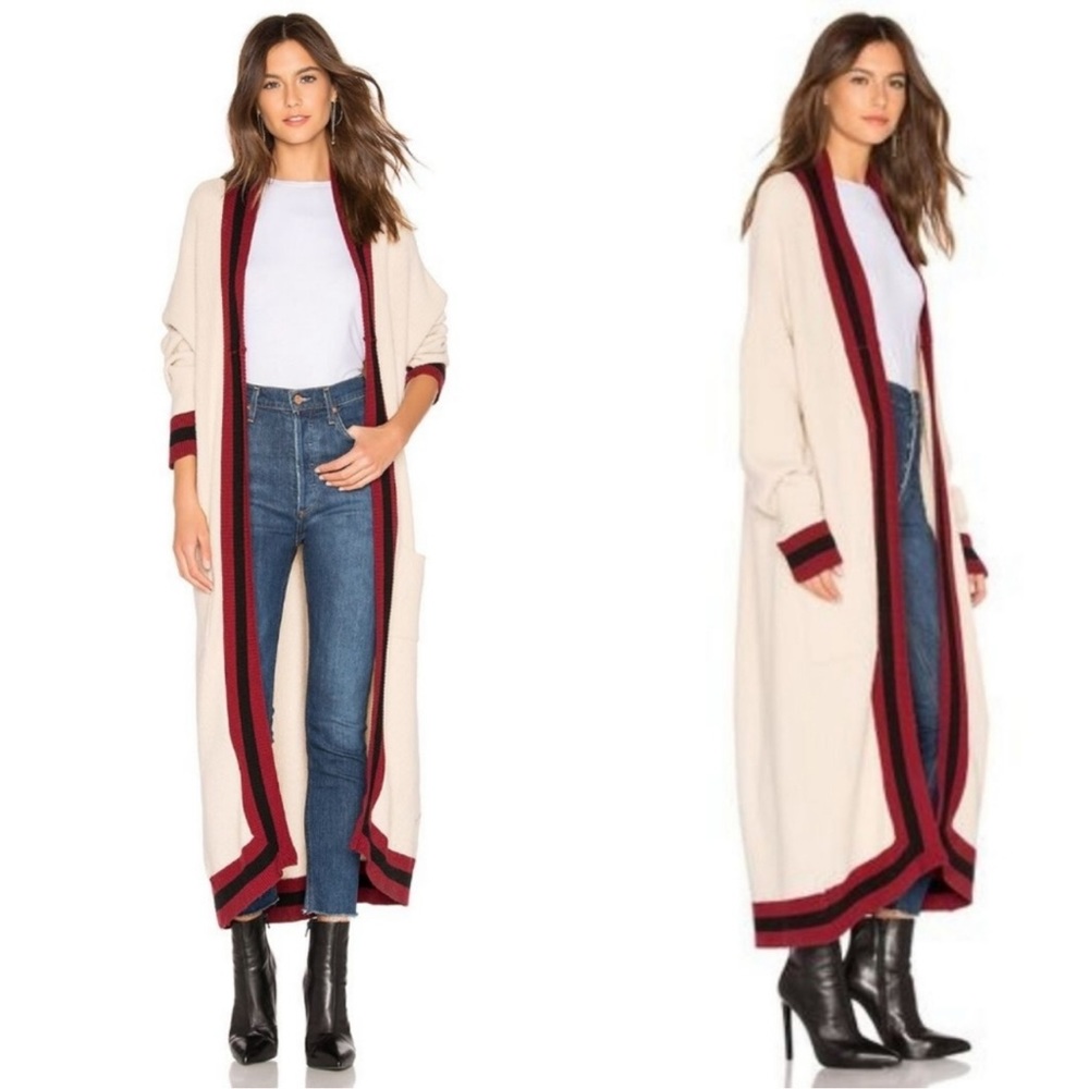 For Love and Lemons RARE Ivy League Maxi Cardigan Duster in Cream